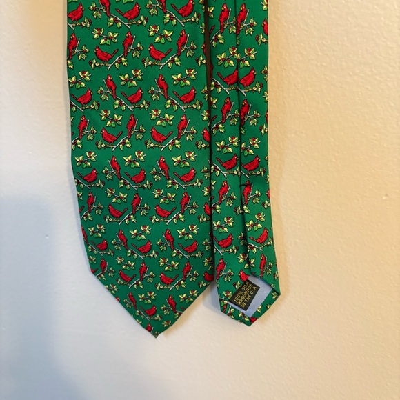 Bird Dog Bay CARDINAL CALLING: TIE - GREEN 100% Silk - Picture 5 of 8